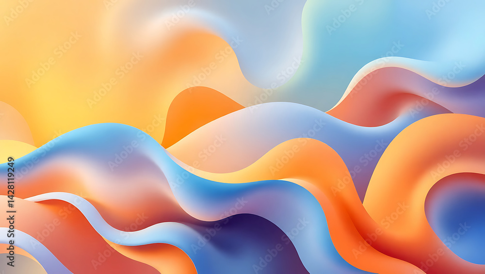 Fototapeta premium abstract background with colorful waves, wallpaper, 8K image