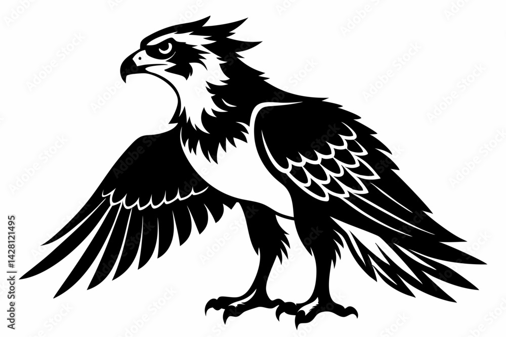 osprey silhouette line art vector illustration with a white background osprey silhouette line art vector illustration with a white background
