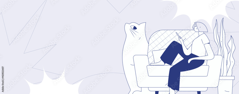 Home indoor character scene flat vector concept operation hand drawn illustration
Home indoor character scene flat vector concept operation hand drawn illustration