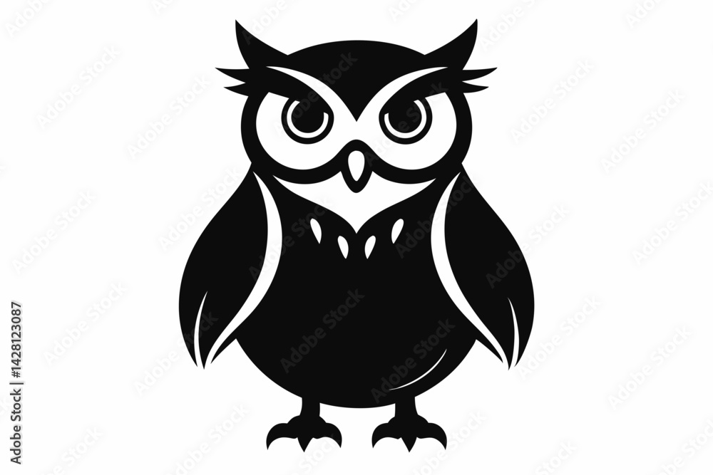owl silhouette line art vector illustration with a white background owl silhouette line art vector illustration with a white background