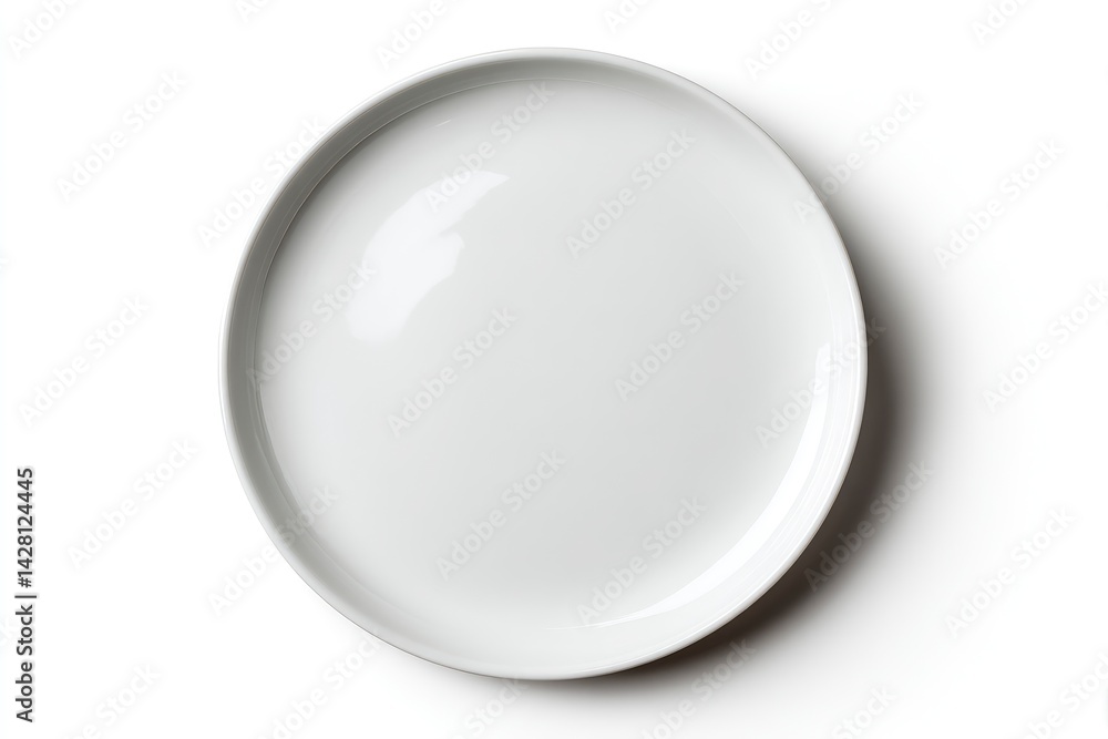 White Empty Plate Isolated on White Background White Empty Plate Isolated on White Background