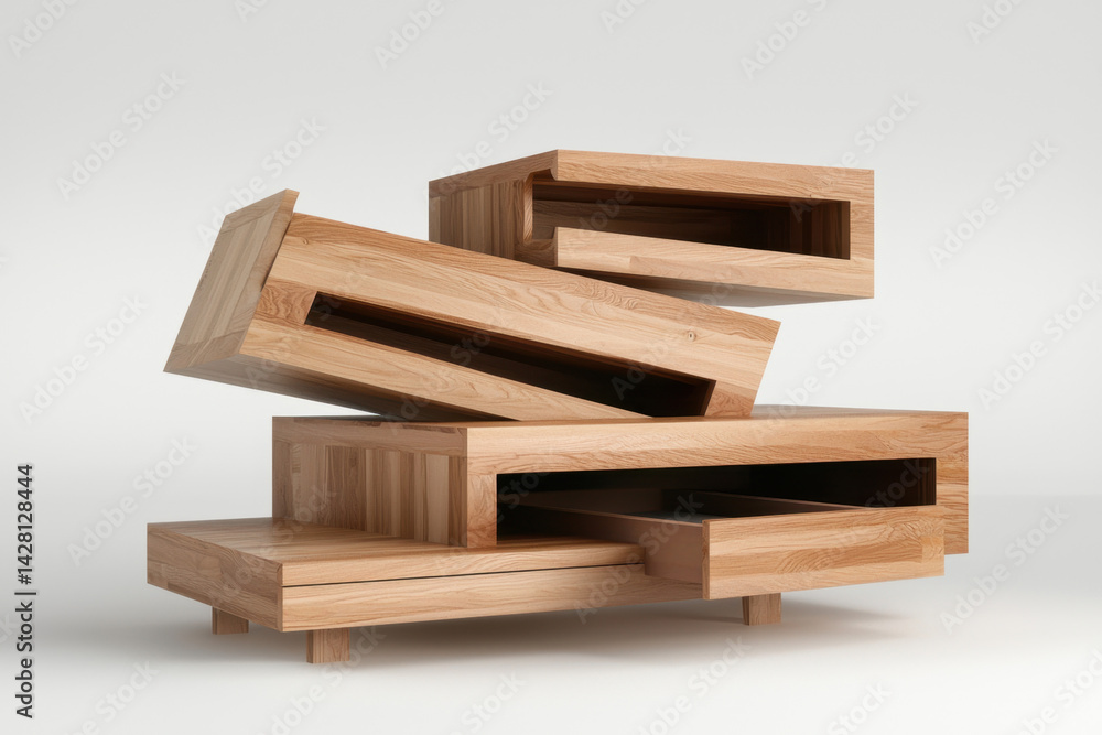 Isolated modern design action sleek wooden media unit with drawers and open shelves minimalist environment contemporary viewpoint innovative concept Isolated modern design action sleek wooden media unit with drawers and open shelves minimalist environment contemporary viewpoint innovative concept