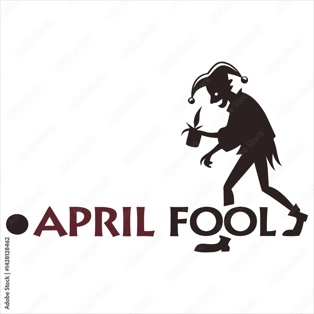 Fototapeta premium silhouette April fool white background