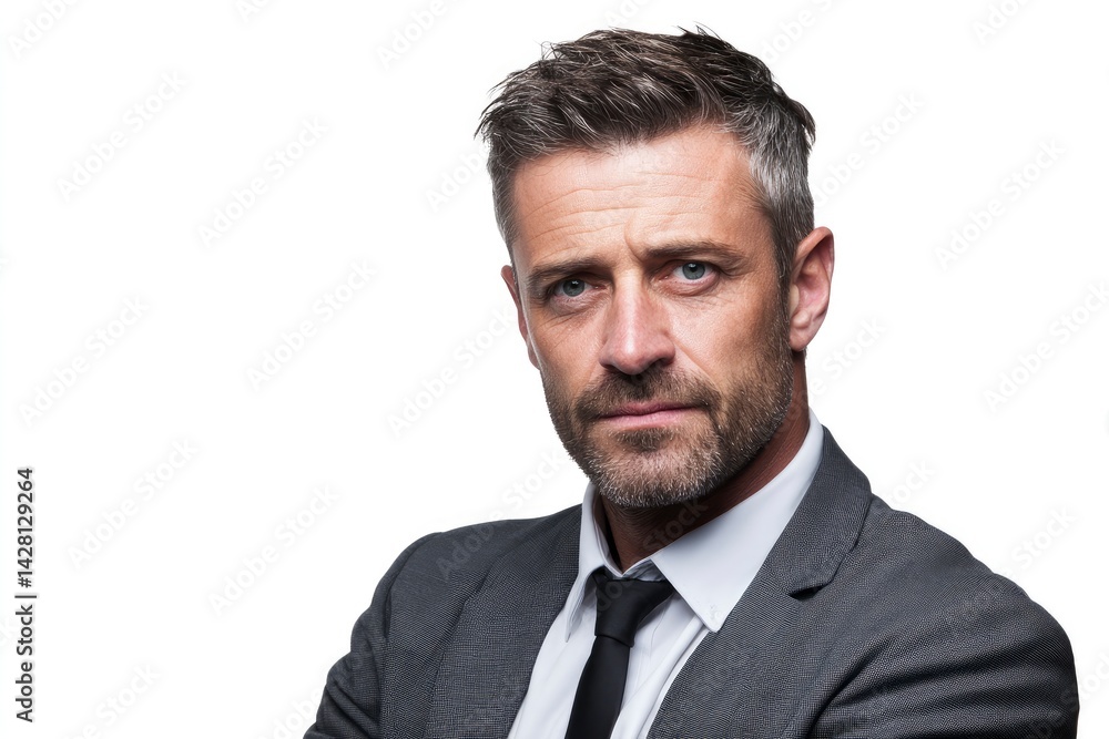 Serious Businessman Portrait on White Background Serious Businessman Portrait on White Background