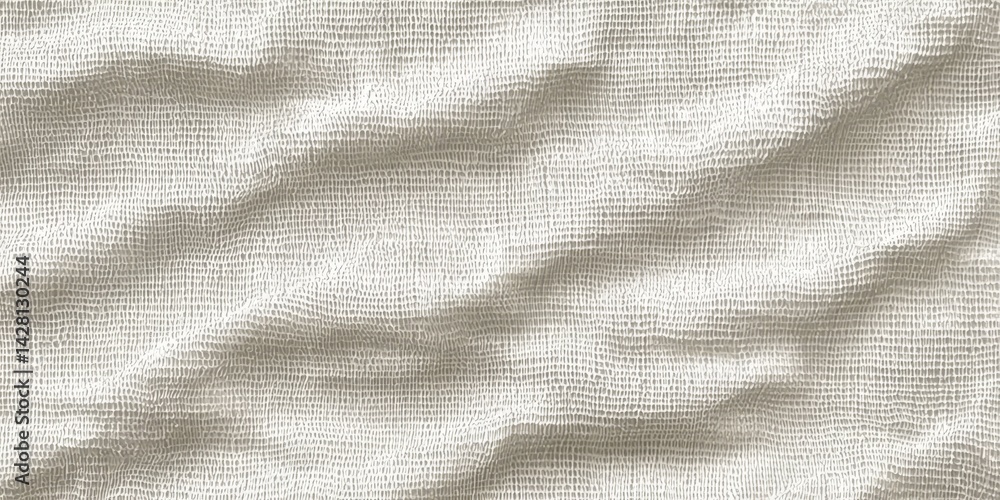 Close-up view of a white fabric with embossed detailing enhancing its visual appeal.