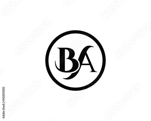 BA logo design vector template. BA
