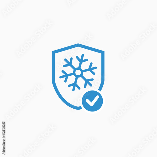 Cold skin protection shield icon