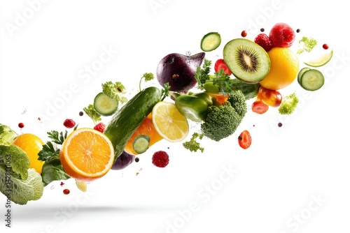 Floating Fruits and Vegetables