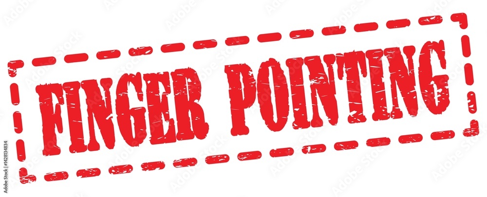 FINGER POINTING text written on red stamp sign.