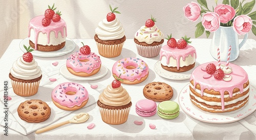 Wallpaper Mural Selection of various types of cakes and pastries Torontodigital.ca