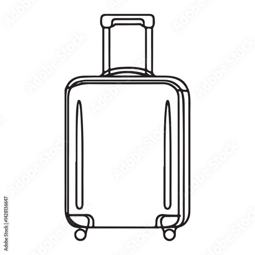 Suitcase Illustration Vector Travel Luggage Design with Simple Line Art