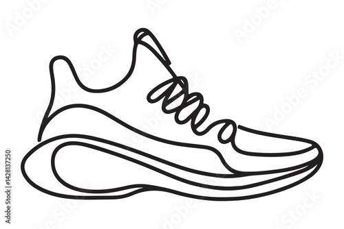 Modern Sneaker Vector Silhouette Graphic Design Shoe Fashion