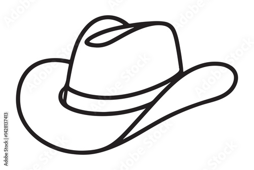 Cowboy hat vector illustration western fashion style headwear design