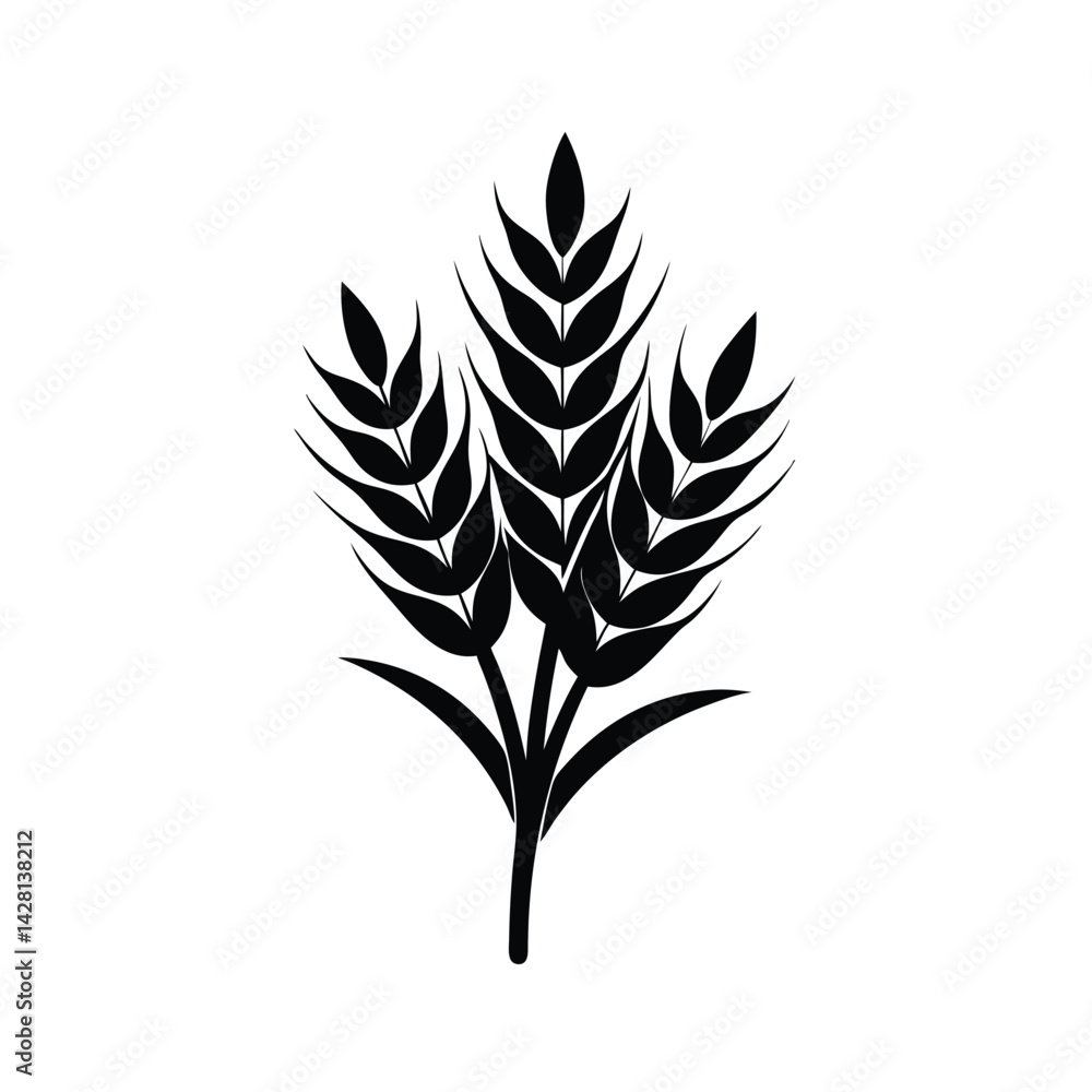 elegant wheat bundle black silhouette vector on white for web and graphic elegant wheat bundle black silhouette vector on white for web and graphic