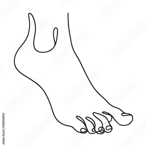 Bare Foot Continuous Line Drawing Minimalist Artistic Vector Art