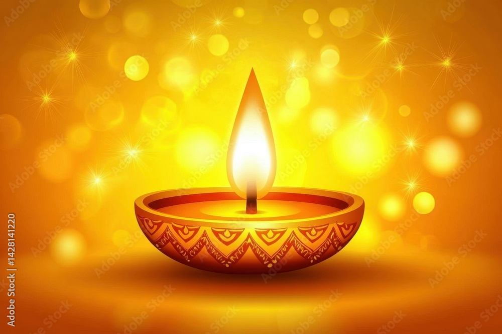 vibrant picture of burning diwali diya with bokeh background vibrant picture of burning diwali diya with bokeh background