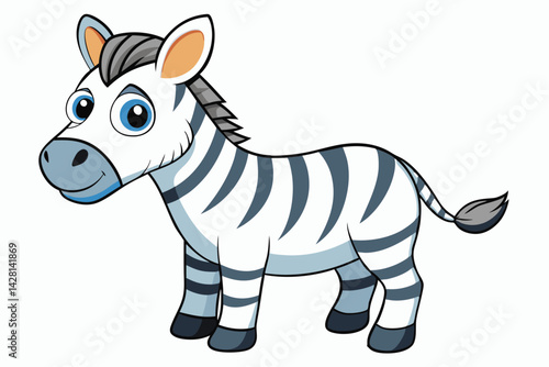 Vector of cartoon zebra illustration on white
