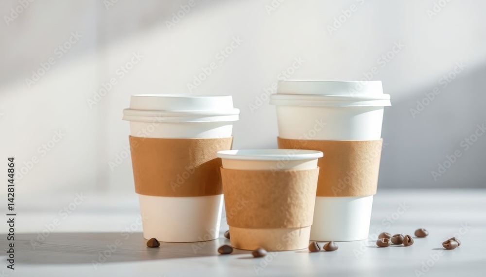 cardboard coffee glasses with space for inscriptions for advertising the coffee shop or for posting on the website cardboard coffee glasses with space for inscriptions for advertising the coffee shop or for posting on the website