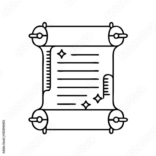 constitution scroll icon, constitution scroll line art - simple line art of constitution scroll, perfect for constitution scroll logos and icons