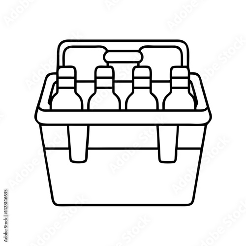 cooler with drinks icon, cooler with drinks line art - simple line art of cooler with drinks, perfect for cooler with drinks logos and icons