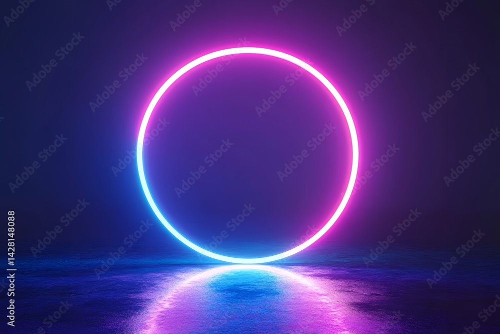 Glowing Neon Circle Abstract Background Glowing Neon Circle Abstract Background
