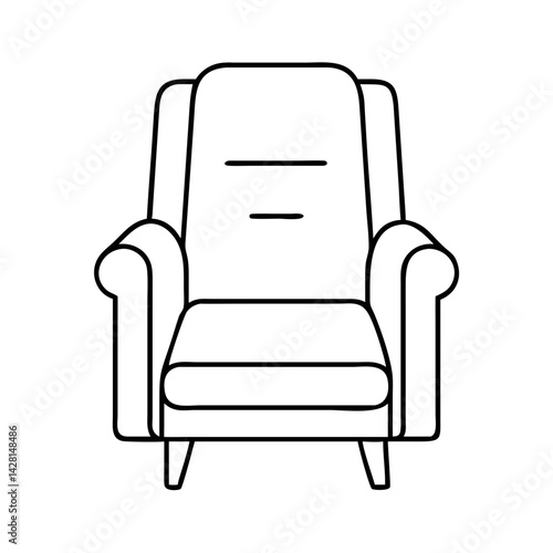 dad s recliner chair icon, dad s recliner chair line art - simple line art of dad s recliner chair, perfect for dad s recliner chair logos and icons