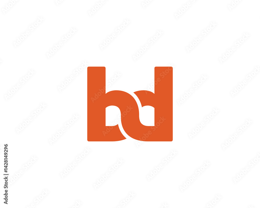Obraz premium BD logo design vector template. BD