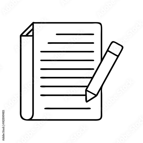 essay paper icon, essay paper line art - simple line art of essay paper, perfect for essay paper logos and icons