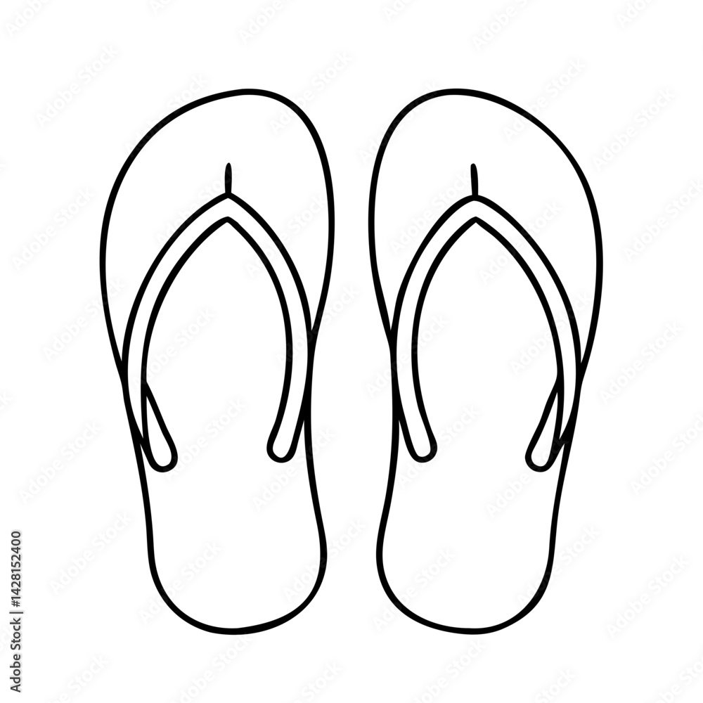 flip flops icon, flip flops line art - simple line art of flip flops, perfect for flip flops logos and icons flip flops icon, flip flops line art - simple line art of flip flops, perfect for flip flops logos and icons