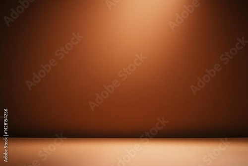 Empty Brown Studio Background with Spotlight