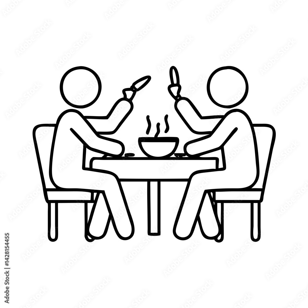 friends sharing a meal icon, friends sharing a meal line art - simple line art of friends sharing a meal, perfect for friends sharing a meal logos and icons friends sharing a meal icon, friends sharing a meal line art - simple line art of friends sharing a meal, perfect for friends sharing a meal logos and icons