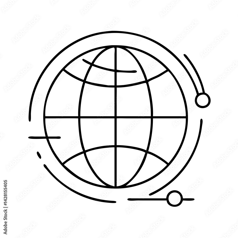 globe icon, globe line art - simple line art of globe, perfect for globe logos and icons globe icon, globe line art - simple line art of globe, perfect for globe logos and icons