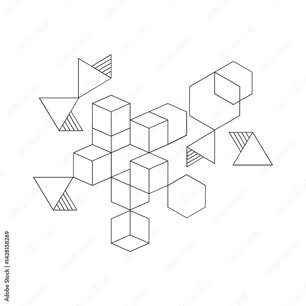 Geometric line background. Abstract geometric technological background. Vector creative design. Geometric line background. Abstract geometric technological background. Vector creative design.