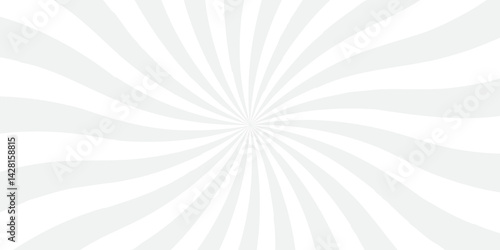 Abstract white and gray retro with sunburst pattern design. Vintage sunrays illustration swirl grunge spiral line. sun beam vector banner design and comic burst gradient concept pattern.