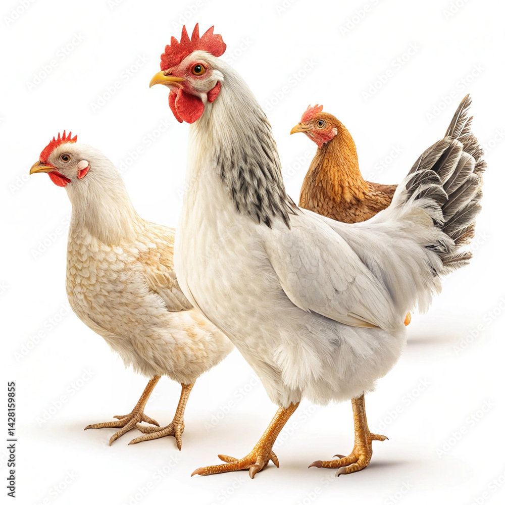 Fototapeta premium Chicken on White Background