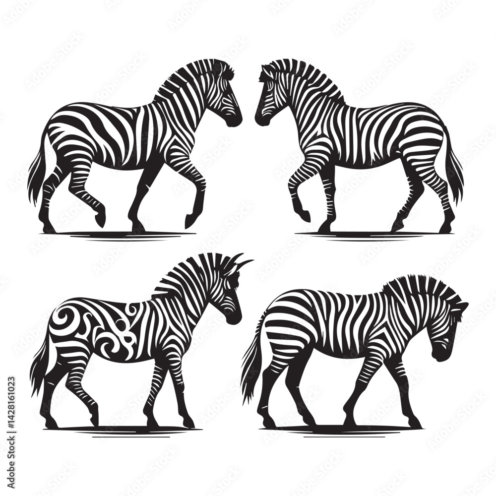 Fototapeta premium create zebra Silhouette with white background