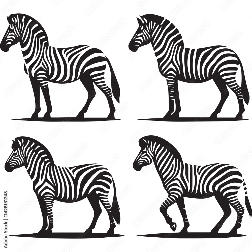 Fototapeta premium create zebra Silhouette with white background