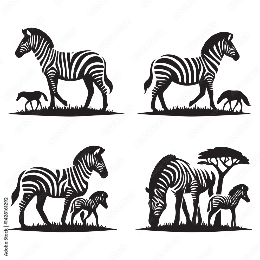 Fototapeta premium create zebra Silhouette with white background