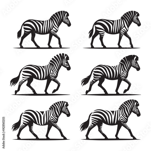 create zebra Silhouette with white background