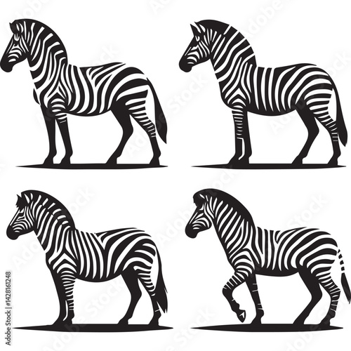 create zebra Silhouette with white background