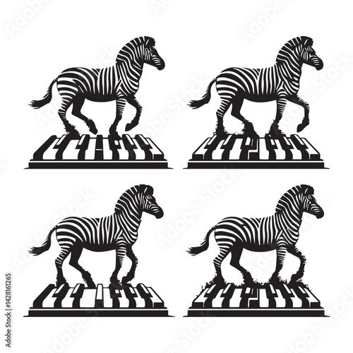 create zebra Silhouette with white background