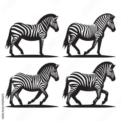 create zebra Silhouette with white background