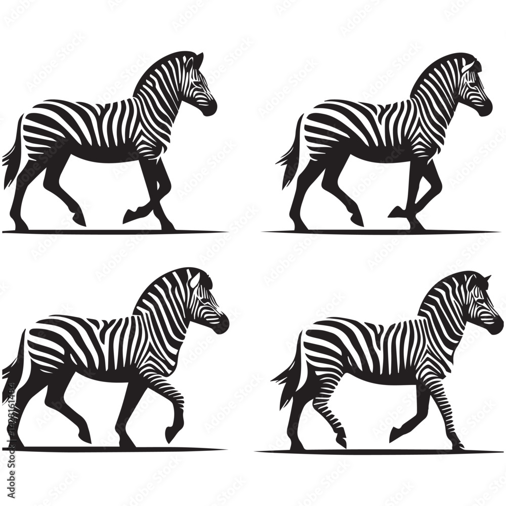 Fototapeta premium create zebra Silhouette with white background