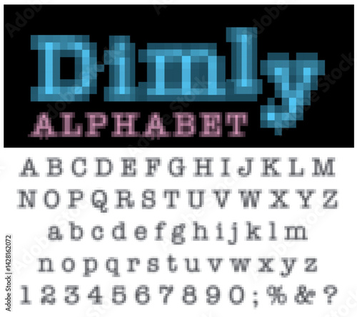 vector dimly font with tiles