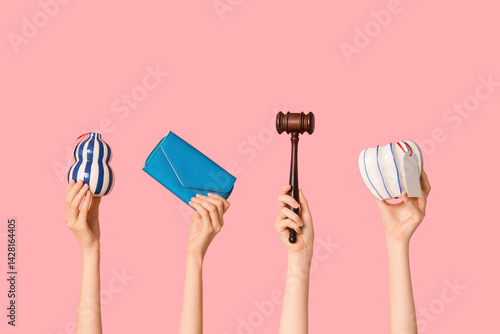 Female hands with auction g...