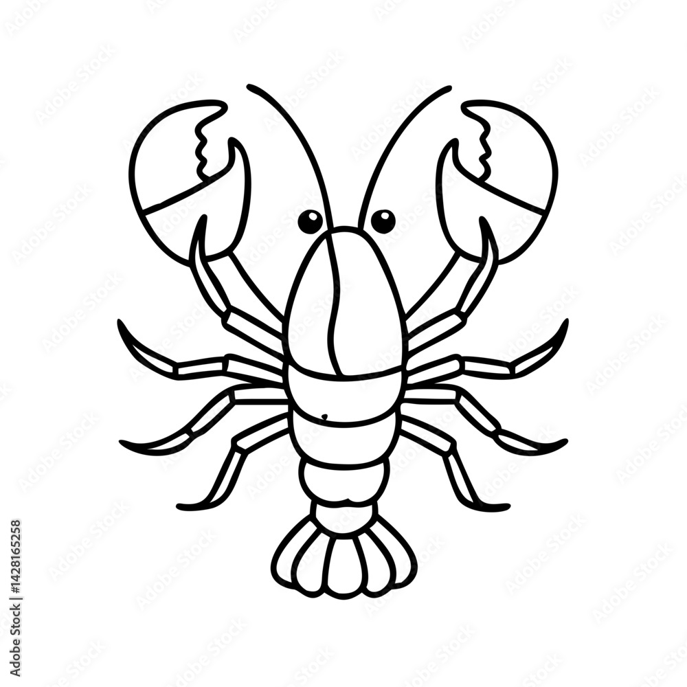 Obraz premium lobster for atlantic provinces icon, lobster for atlantic provinces line art - simple line art of lobster for atlantic provinces, perfect for lobster for atlantic provinces logos and icons