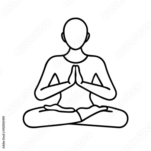 lotus pose padmasana icon, lotus pose padmasana line art - simple line art of lotus pose padmasana, perfect for lotus pose padmasana logos and icons