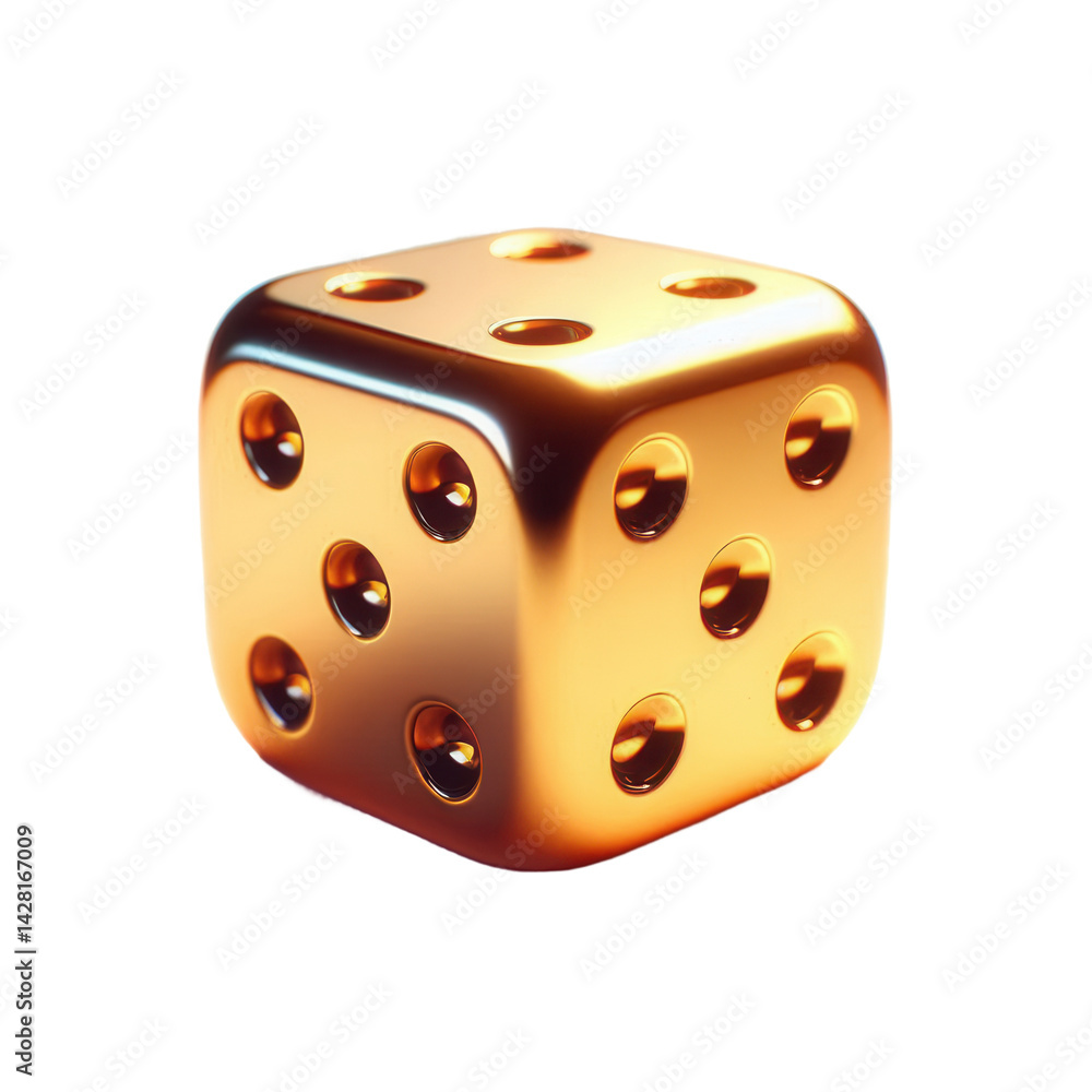 Fototapeta premium Glimmering golden die casting shadows