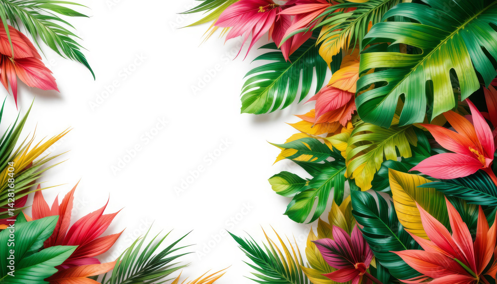 Colorful tropical leaf background with copy space Colorful tropical leaf background with copy space