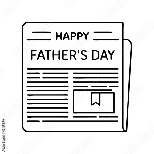 newspaper with happy father s day headline icon